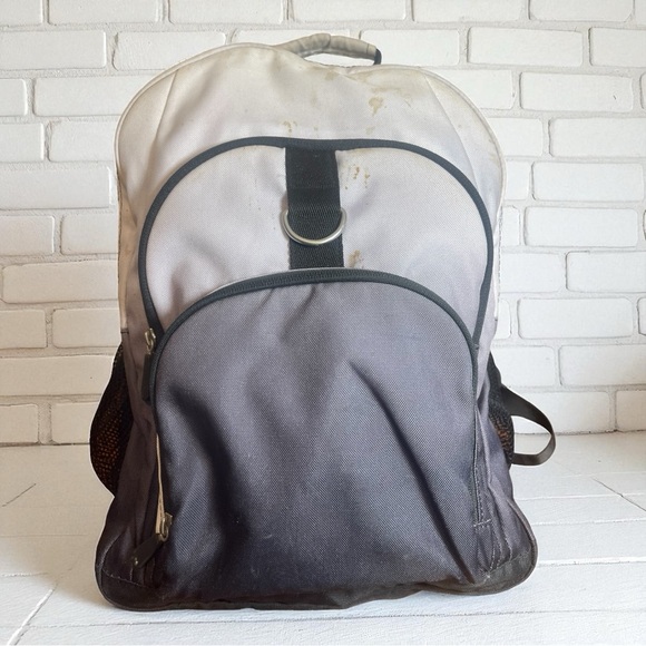 Gray & Black Backpack School Hiking Travel Bag Unisex 17" Padded Straps - Picture 1 of 11